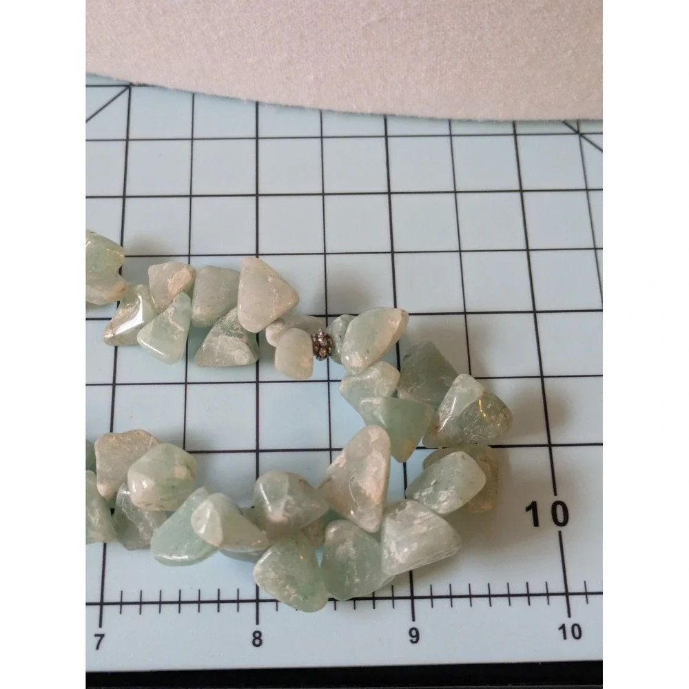 Adventurine Quartz Chip Necklace In Mint Green Semi Precious Gemstones 18